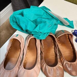 Tieks Women's Ballet Flats - Blush Pink and Shimmering Copper
